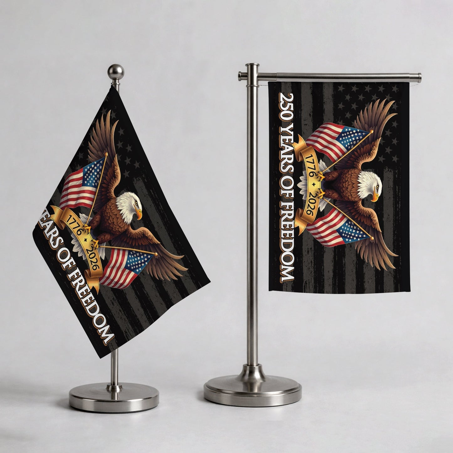 Handheld Flag 250th Anniversary USA - Bald Eagle 250 Years of Freedom 1776-2026