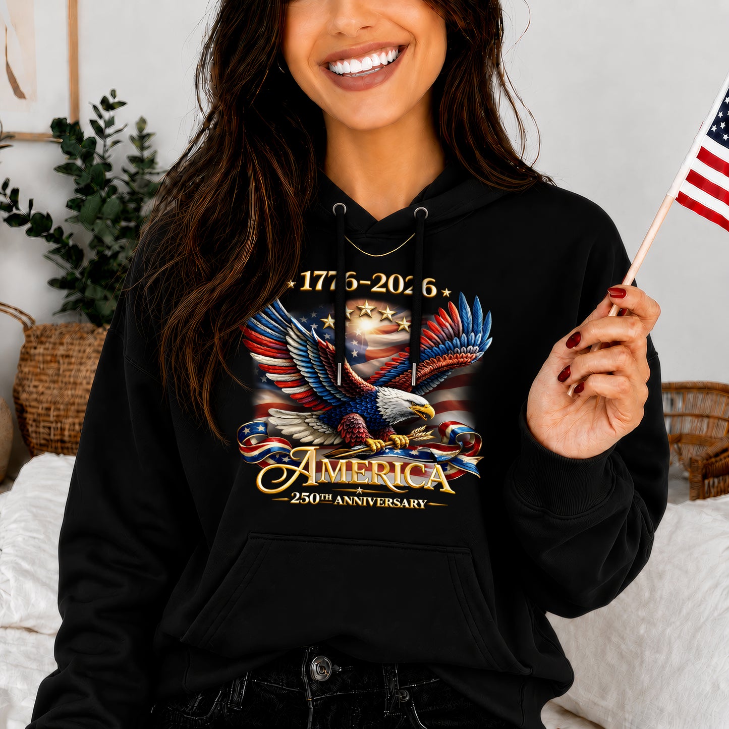 250th Anniversary USA Shirt – Eagle, Flag, and Stars Design, Unisex Tee for All Ages