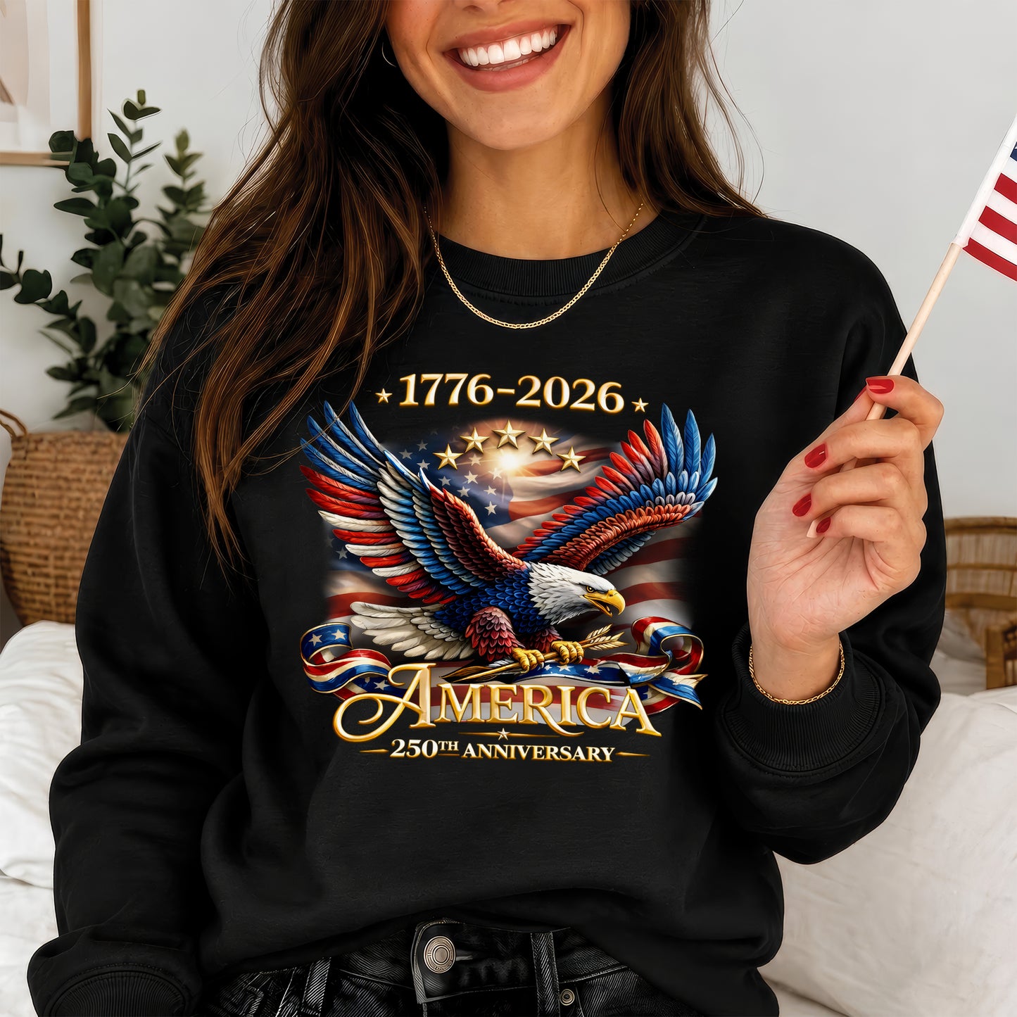 250th Anniversary USA Shirt – Eagle, Flag, and Stars Design, Unisex Tee for All Ages