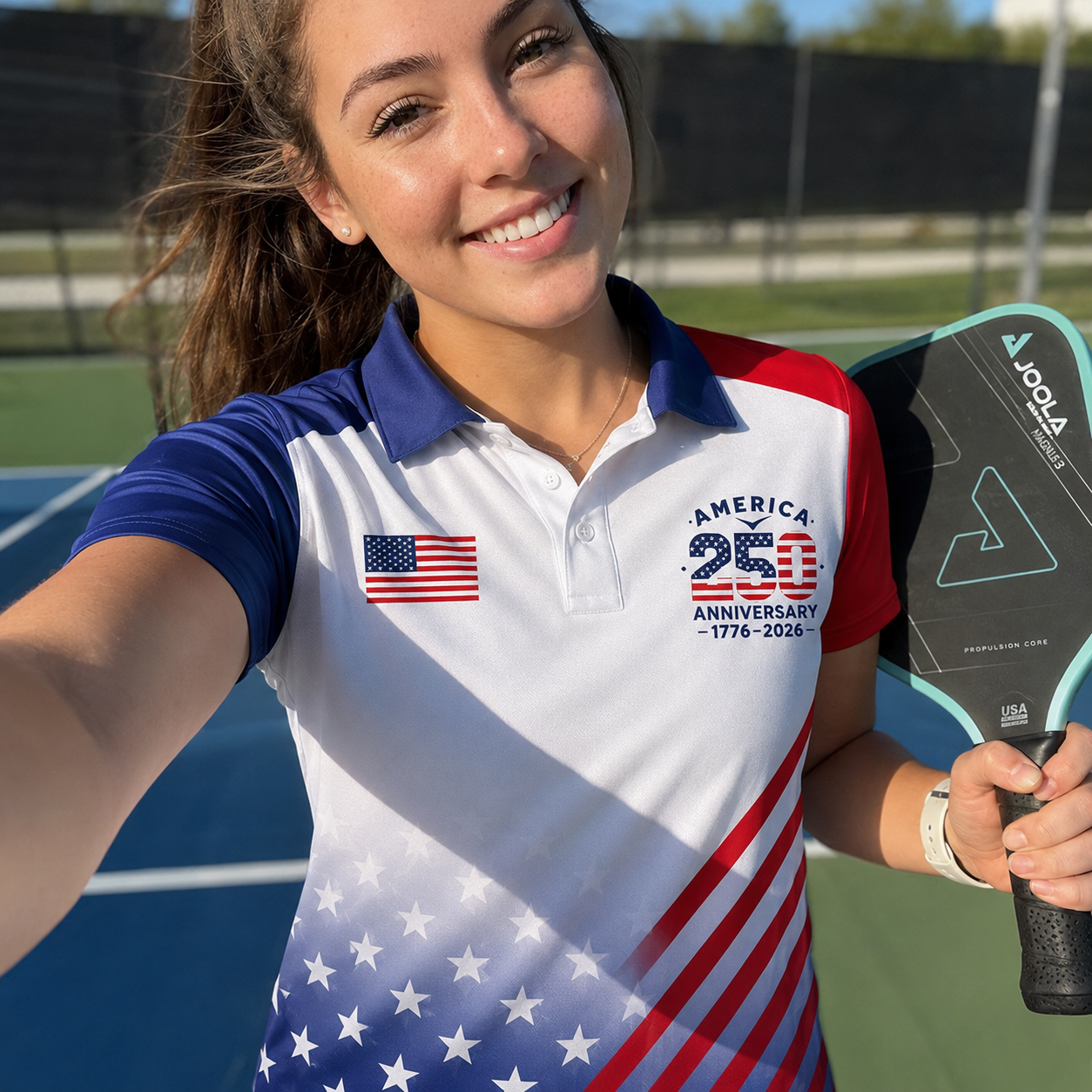 America 250th Anniversary Polo Shirt, 1776-2026 Semiquincentennial Patriotic Golf Shirt
