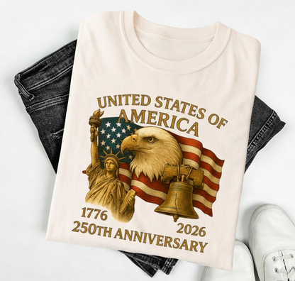 Happy 250 Years Birthday USA Shirt | Patriotic 4th of July 1776–2026 T-Shirt
