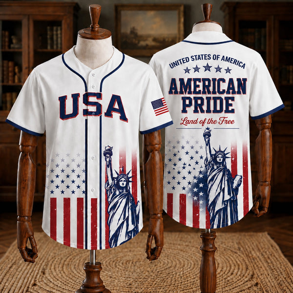 American Pride USA Baseball Jersey – Patriotic Independence Day Shirt
