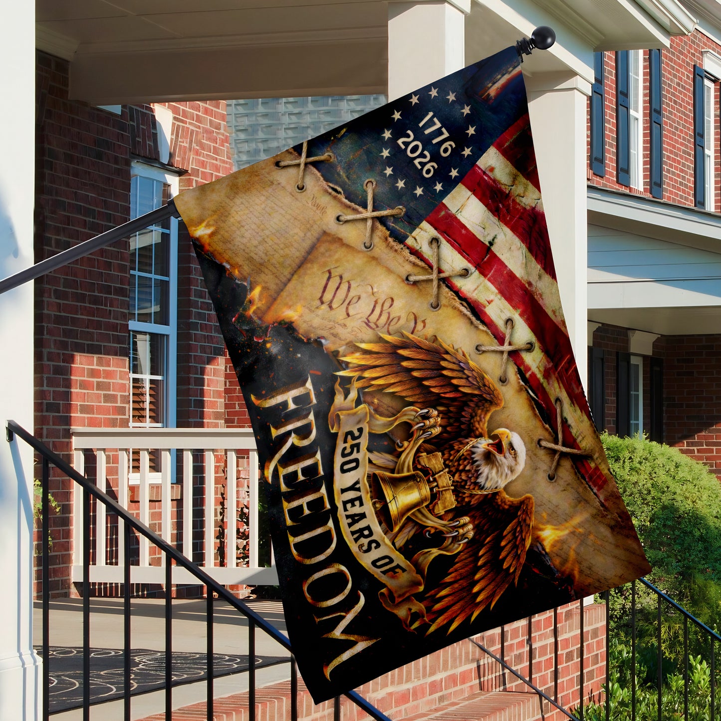 Patriotic 250th Anniversary 1776 2026 United States of America Semiquincentennial Grommet Flag