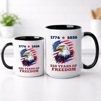 United States 1776–2026 250th Anniversary Bald Eagle Flag Patriotic Accent Coffee Mug