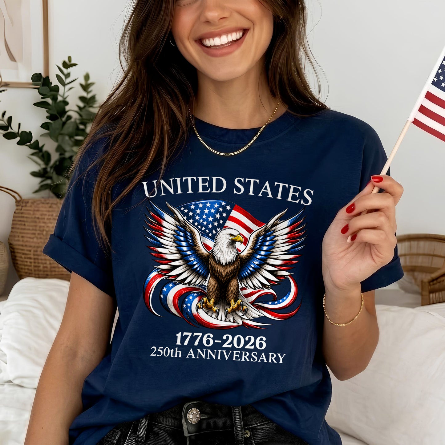 250th Anniversary USA Shirt – Eagle, Flag, and Stars Design, Unisex Tee for All Ages