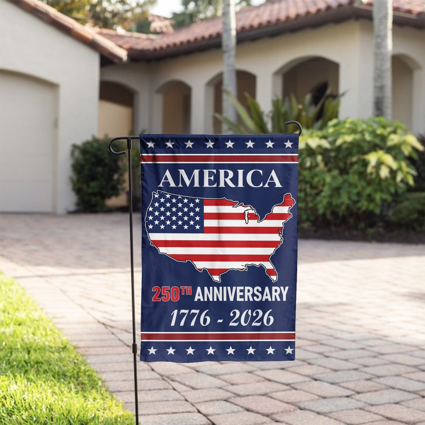 Eagle Design 250th American Flag 250th Anniversary Yard Flag – USA Map Design for 1776-2026