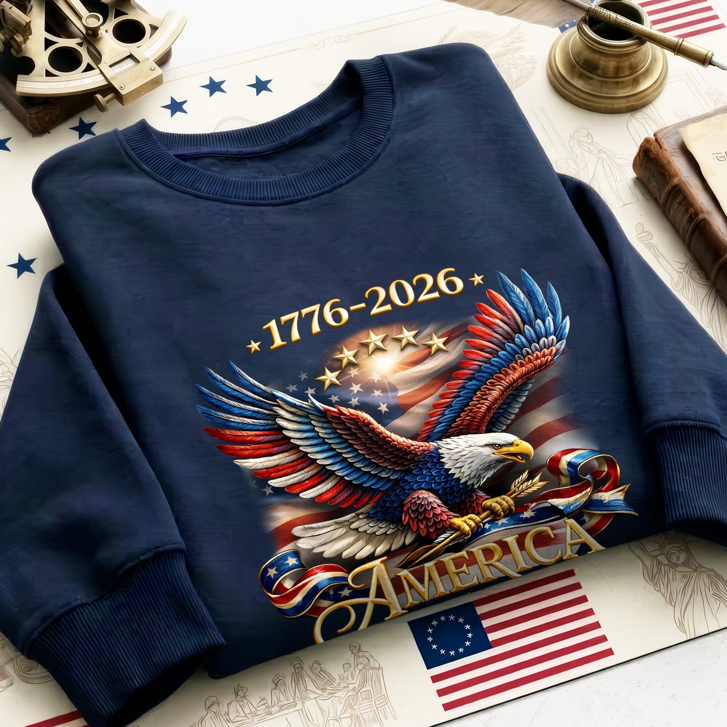 250th Anniversary USA Shirt – Eagle, Flag, and Stars Design, Unisex Tee for All Ages