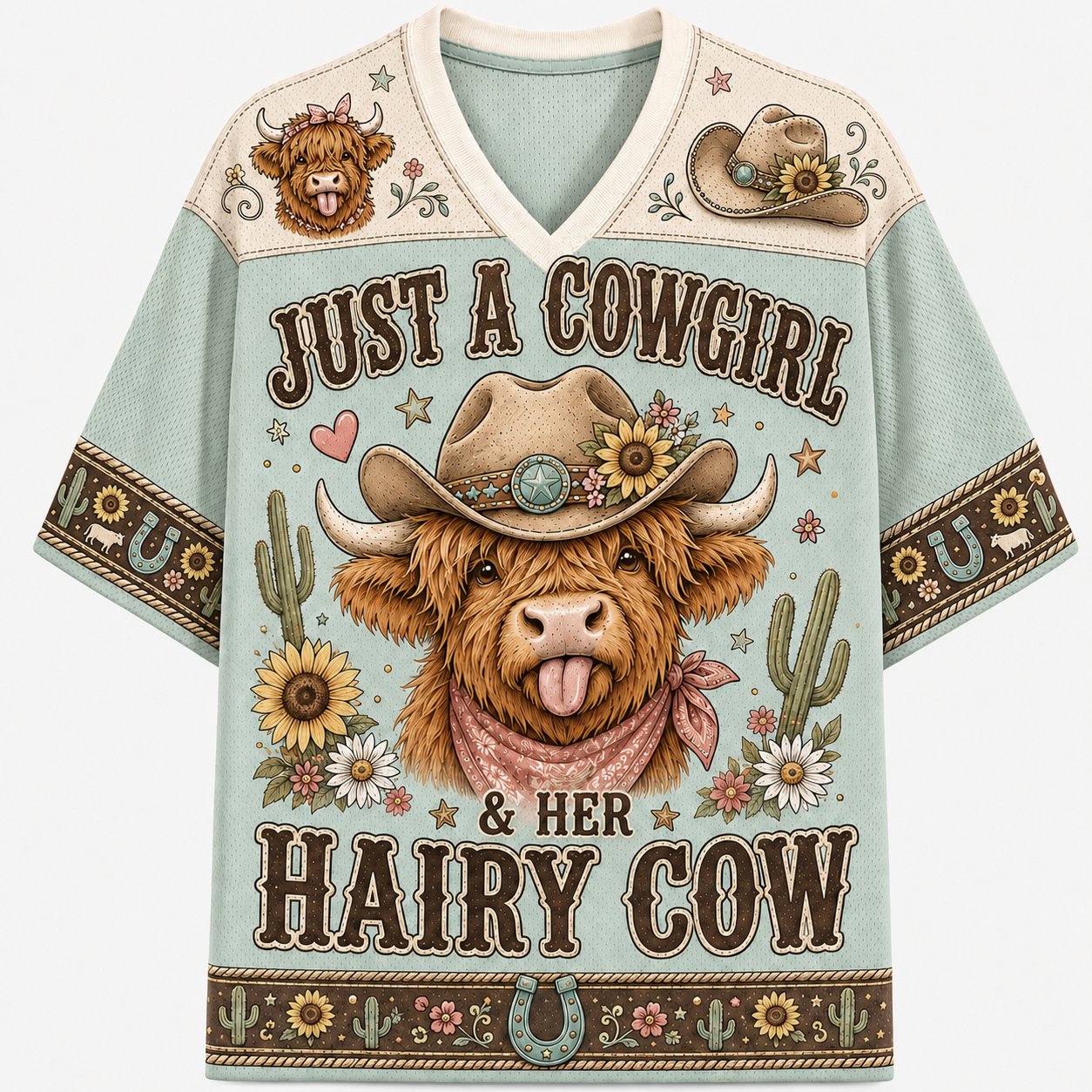 Hairy Cow Cowgirl Mesh Jersey – Western Highland Cow