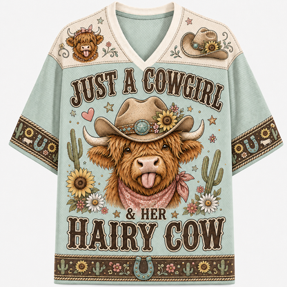 Hairy Cow Cowgirl Mesh Jersey – Western Highland Cow
