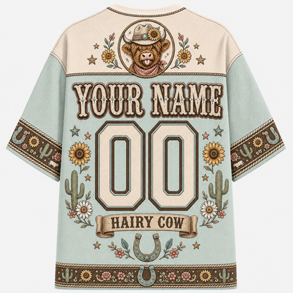 Hairy Cow Cowgirl Mesh Jersey – Western Highland Cow