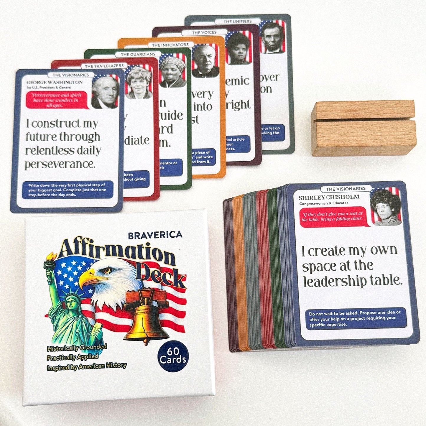 Historical Affirmation Deck - Live the Lessons of History Built From 60 American Historical Figures