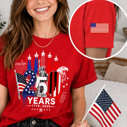 250th Anniversary USA Shirt – Eagle, Flag, and Stars Design, Unisex Tee for All Ages