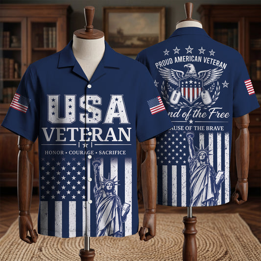 USA Veteran Patriotic Hawaiian Shirt And 250th Anniversary.