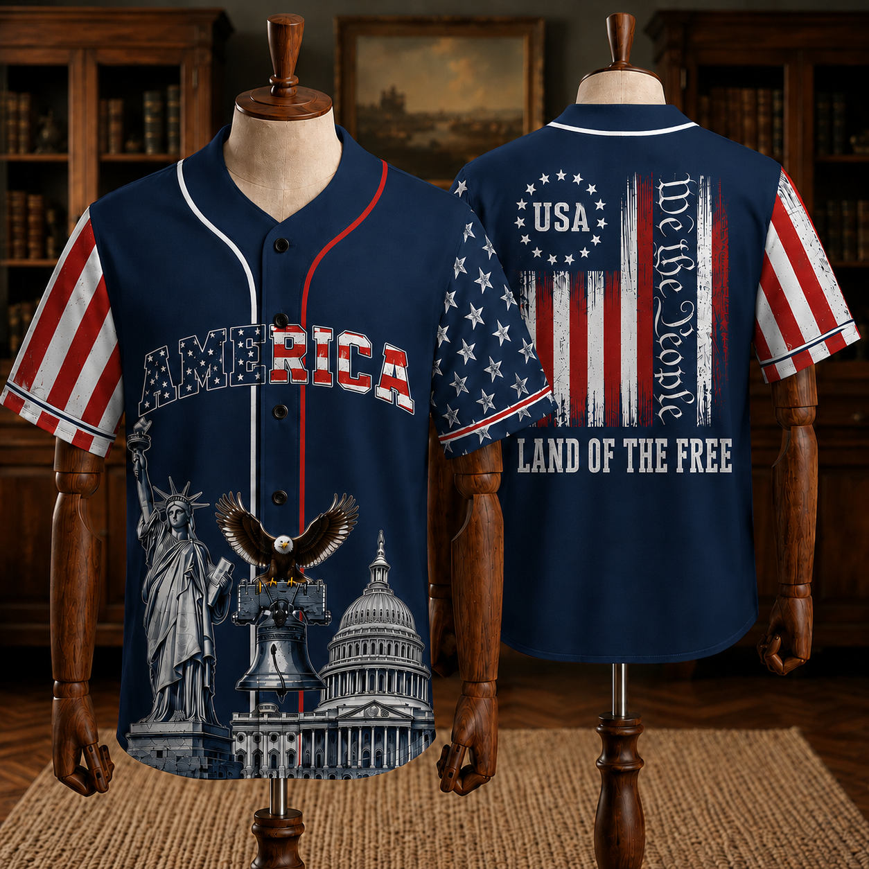 American Pride USA Baseball Jersey – Patriotic Independence Day Shirt