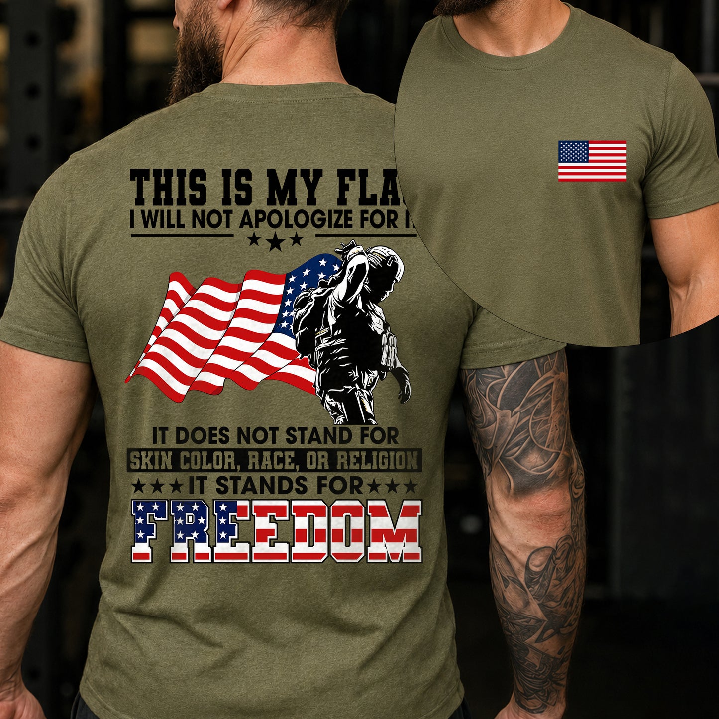 This Is My Flag Freedom Shirt, Patriotic American Flag Tee, USA Pride T-Shirt, Fourth of July Shirt, Gift for Veterans