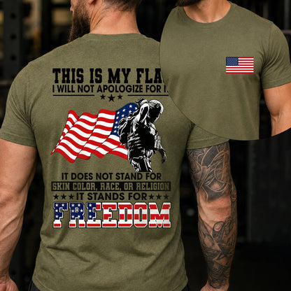This Is My Flag Freedom Shirt, Patriotic American Flag Tee, USA Pride T-Shirt, Fourth of July Shirt, Gift for Veterans