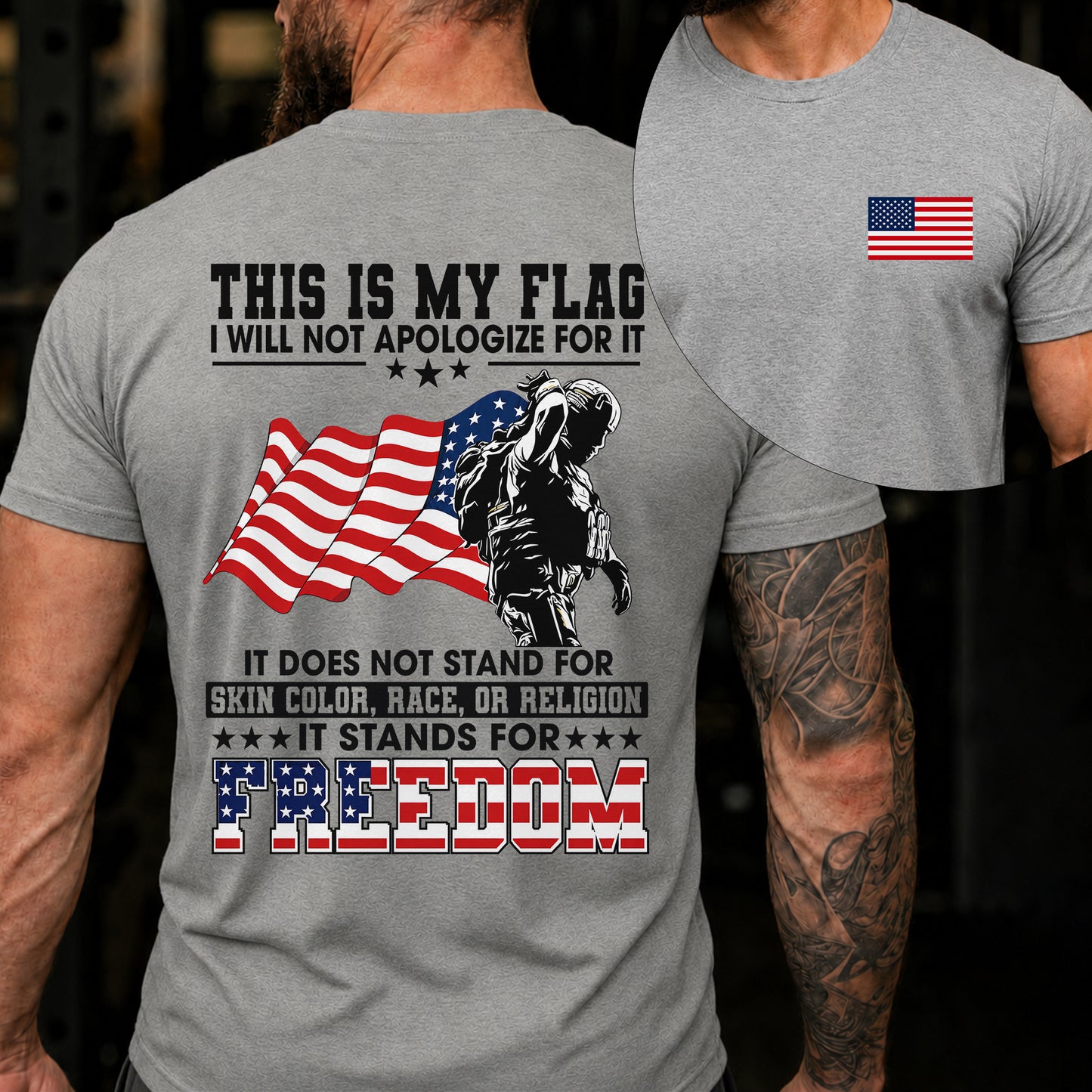 This Is My Flag Freedom Shirt, Patriotic American Flag Tee, USA Pride T-Shirt, Fourth of July Shirt, Gift for Veterans