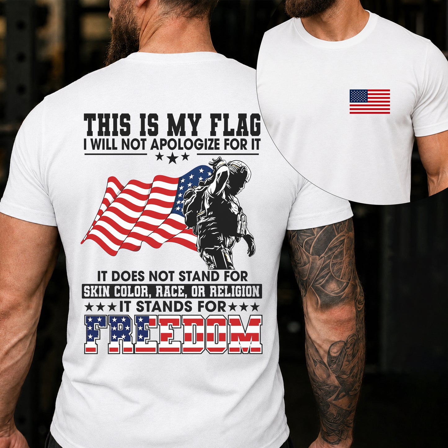 This Is My Flag Freedom Shirt, Patriotic American Flag Tee, USA Pride T-Shirt, Fourth of July Shirt, Gift for Veterans