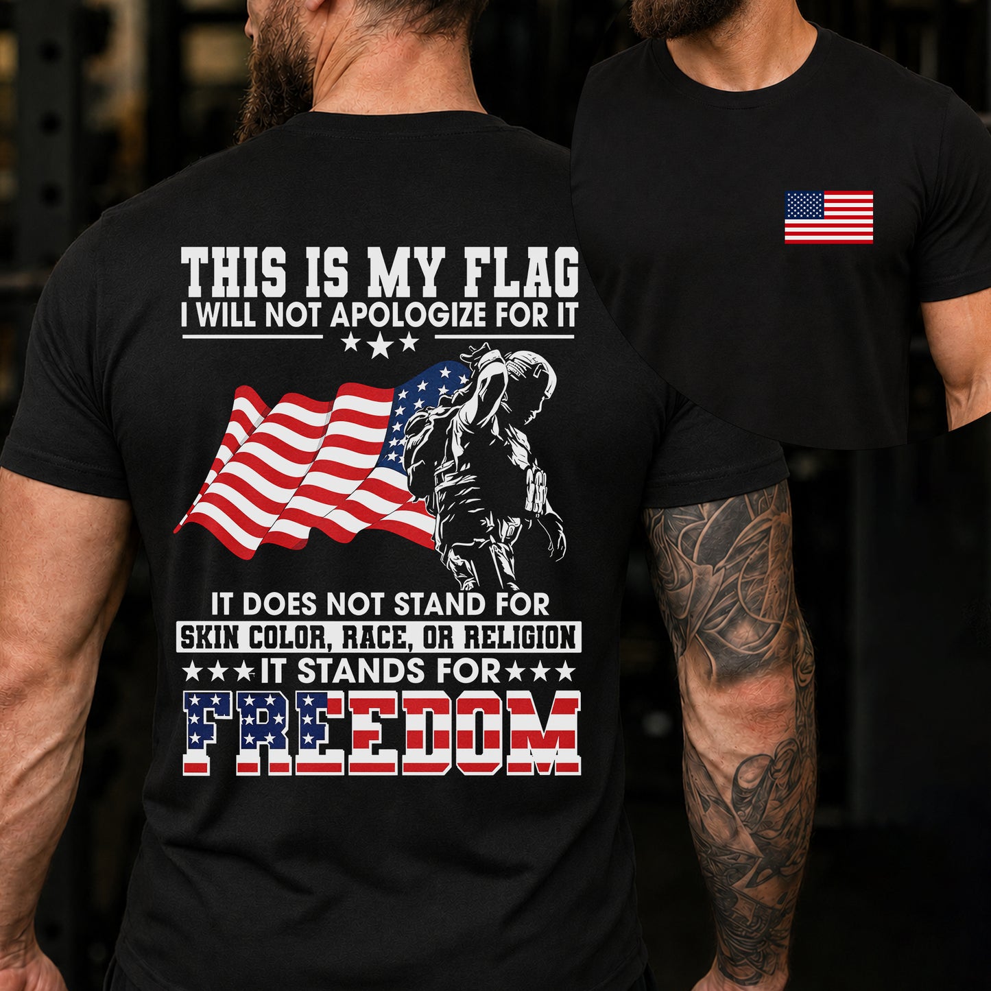 This Is My Flag Freedom Shirt, Patriotic American Flag Tee, USA Pride T-Shirt, Fourth of July Shirt, Gift for Veterans