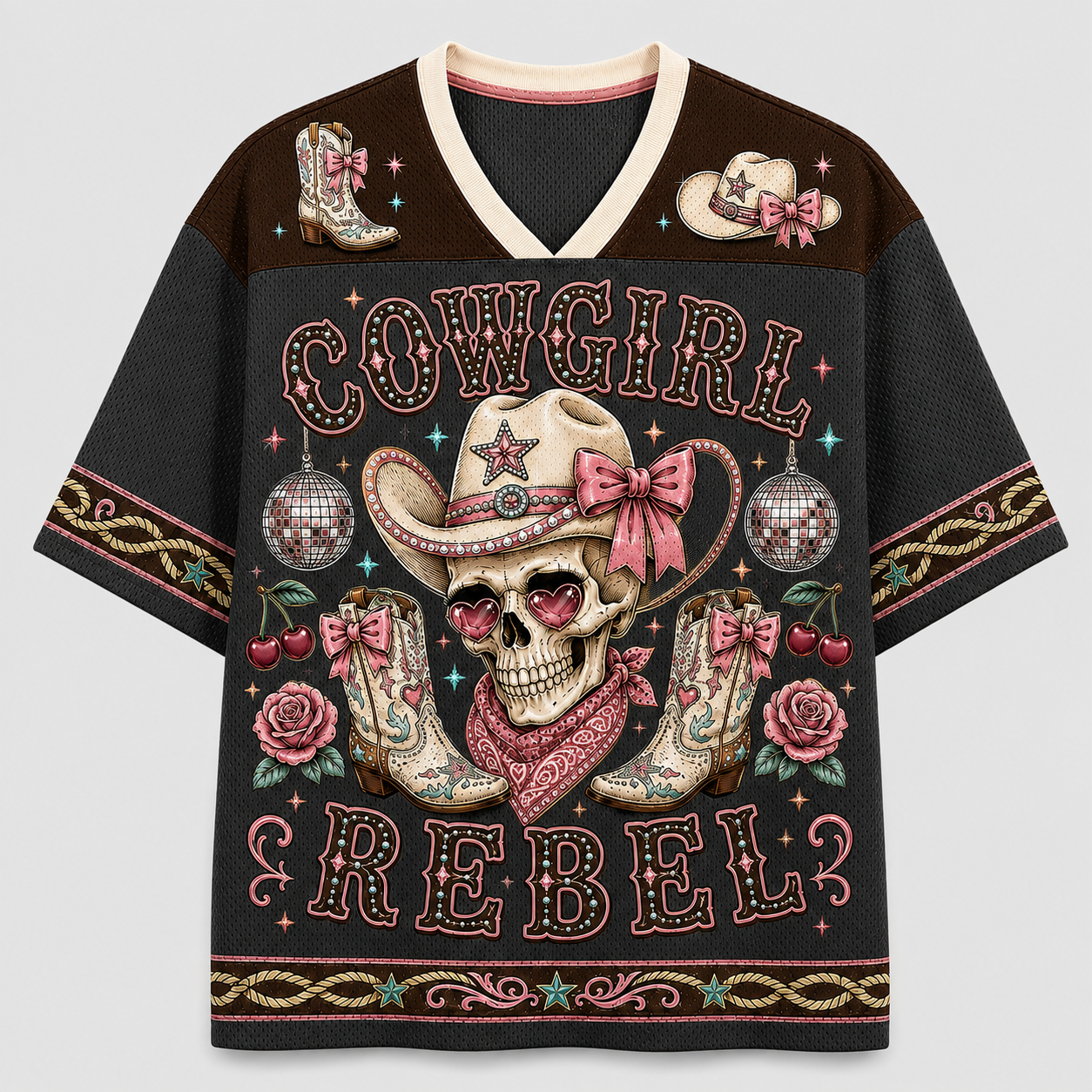 Cowgirl Rebel Western Mesh Jersey – Skull & Cowboy Boots