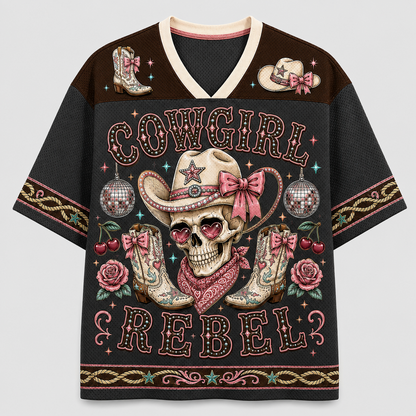 Cowgirl Rebel Western Mesh Jersey – Skull & Cowboy Boots