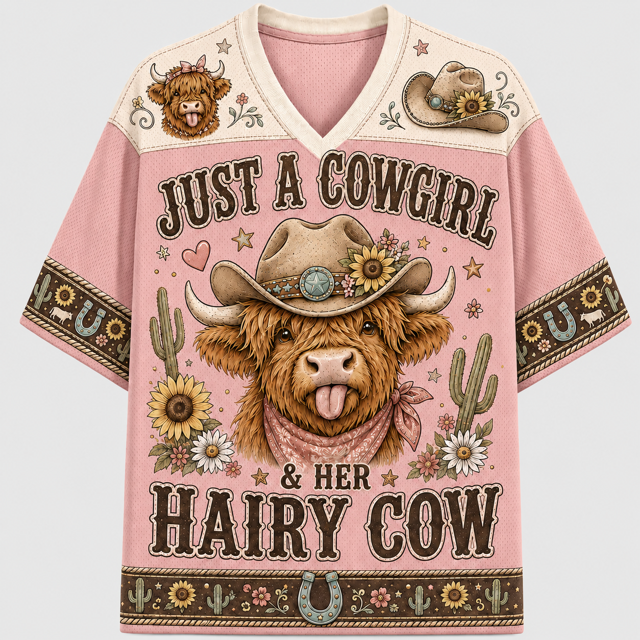 Hairy Cow Cowgirl Mesh Jersey – Western Highland Cow