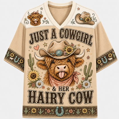 Hairy Cow Cowgirl Mesh Jersey – Western Highland Cow