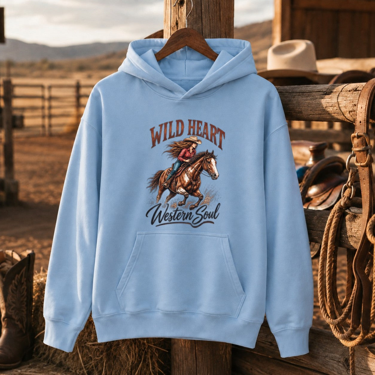 Wild Heart Western Hoodie, Cowgirl Horse Sweatshirt, Horse Lover Gift-Unisex Tshirt /Hoodie/Sweatshirt