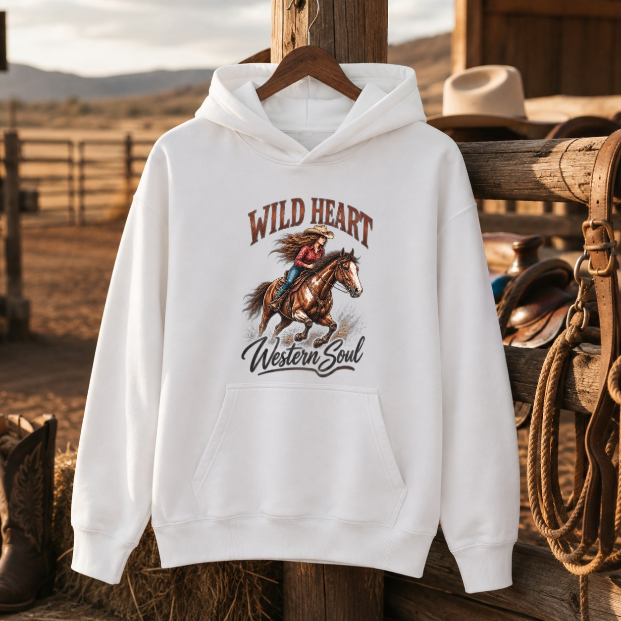 Wild Heart Western Hoodie, Cowgirl Horse Sweatshirt, Horse Lover Gift-Unisex Tshirt /Hoodie/Sweatshirt