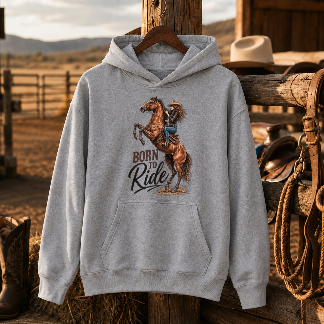 Born To Ride Cowgirl Horse Shirt, Western Riding Apparel – Unisex Tshirt/Hoodie/Sweatshirt