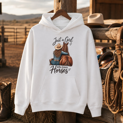 Just A Girl Who Loves Horses Hoodie, Horse Lover Sweatshirt, Cowgirl Gift-Unisex Tshirt /Hoodie/Sweatshirt