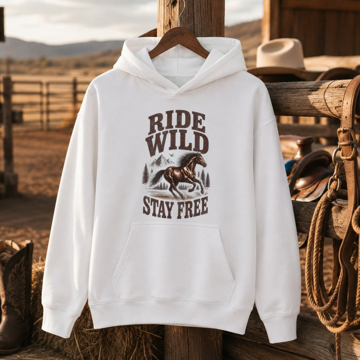 Ride Wild Stay Free Horse Shirt, Western Cowgirl Riding – Unisex Tshirt/Hoodie/Sweatshirt