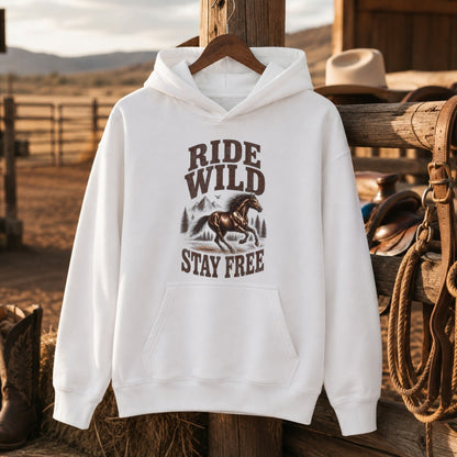Ride Wild Stay Free Horse Shirt, Western Cowgirl Riding – Unisex Tshirt/Hoodie/Sweatshirt
