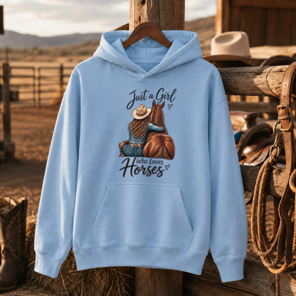 Just A Girl Who Loves Horses Hoodie, Horse Lover Sweatshirt, Cowgirl Gift-Unisex Tshirt /Hoodie/Sweatshirt
