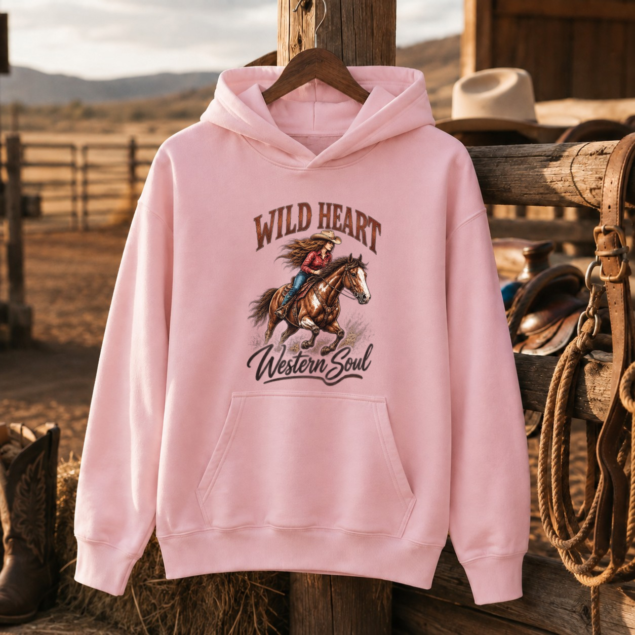 Wild Heart Western Hoodie, Cowgirl Horse Sweatshirt, Horse Lover Gift-Unisex Tshirt /Hoodie/Sweatshirt