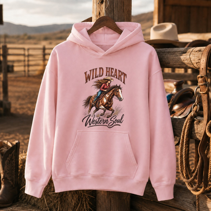 Wild Heart Western Hoodie, Cowgirl Horse Sweatshirt, Horse Lover Gift-Unisex Tshirt /Hoodie/Sweatshirt