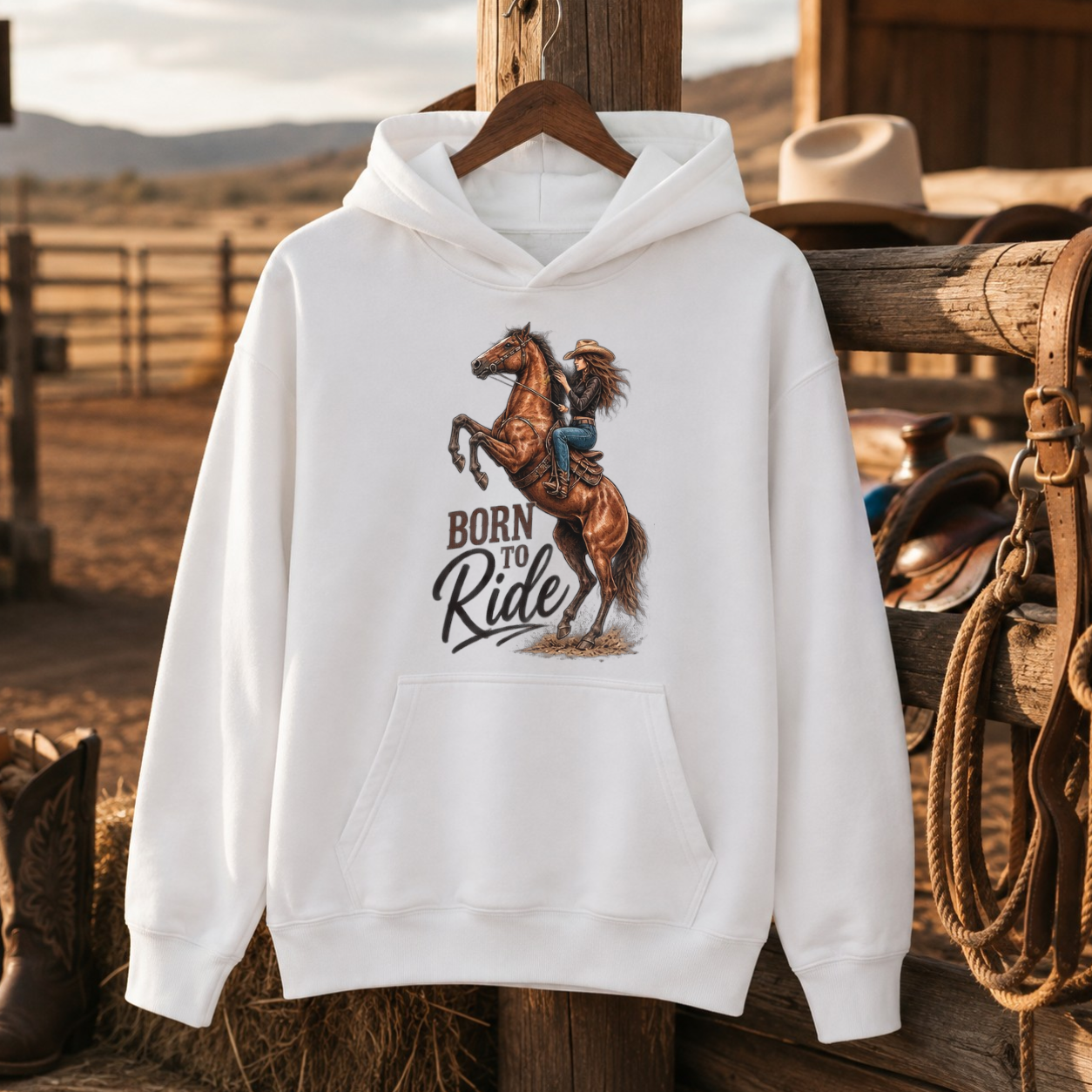 Born To Ride Cowgirl Horse Shirt, Western Riding Apparel – Unisex Tshirt/Hoodie/Sweatshirt