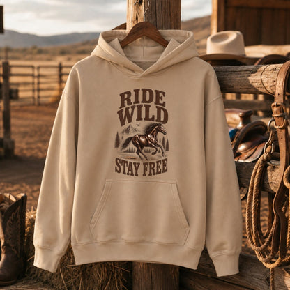 Ride Wild Stay Free Horse Shirt, Western Cowgirl Riding – Unisex Tshirt/Hoodie/Sweatshirt