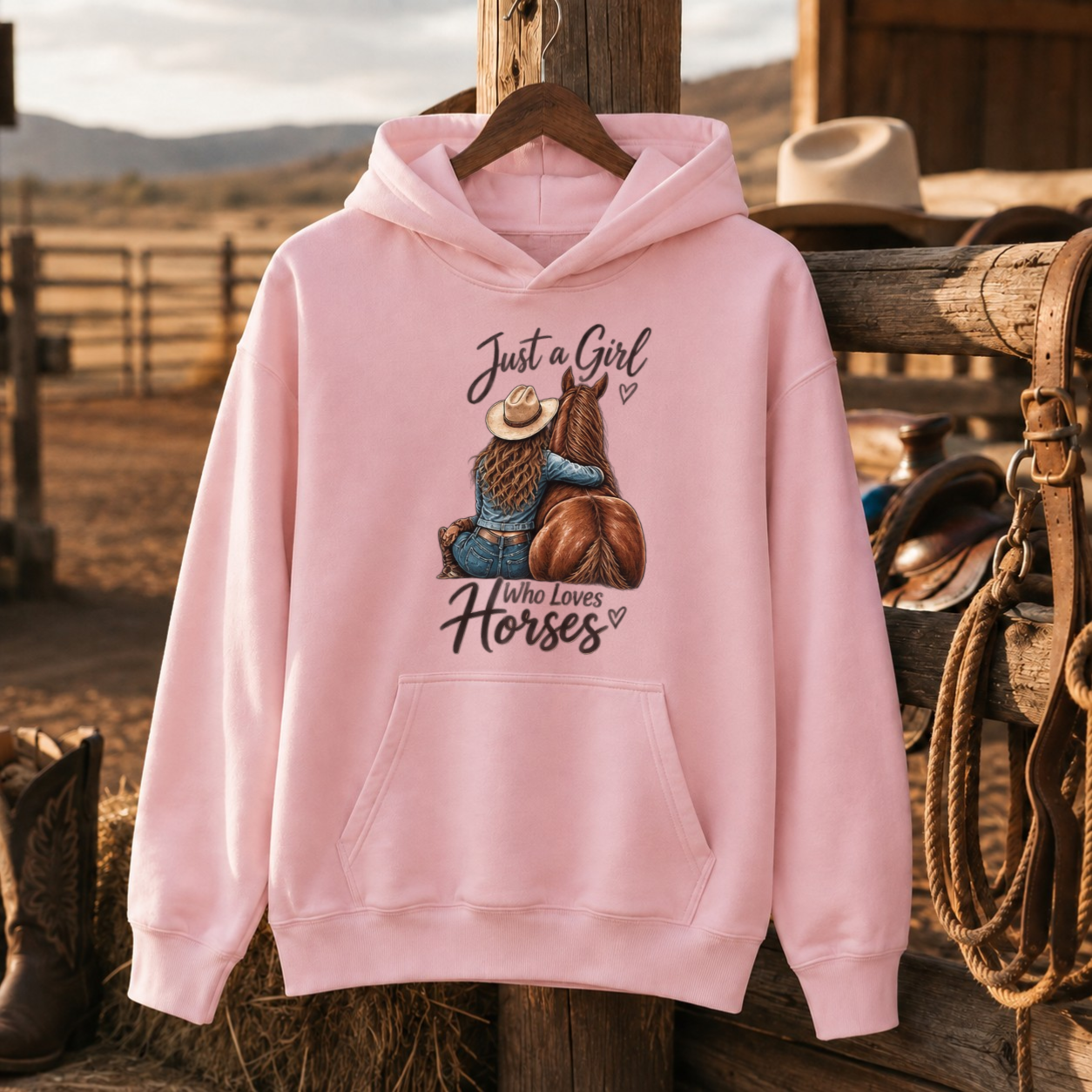 Just A Girl Who Loves Horses Hoodie, Horse Lover Sweatshirt, Cowgirl Gift-Unisex Tshirt /Hoodie/Sweatshirt
