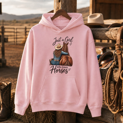 Just A Girl Who Loves Horses Hoodie, Horse Lover Sweatshirt, Cowgirl Gift-Unisex Tshirt /Hoodie/Sweatshirt