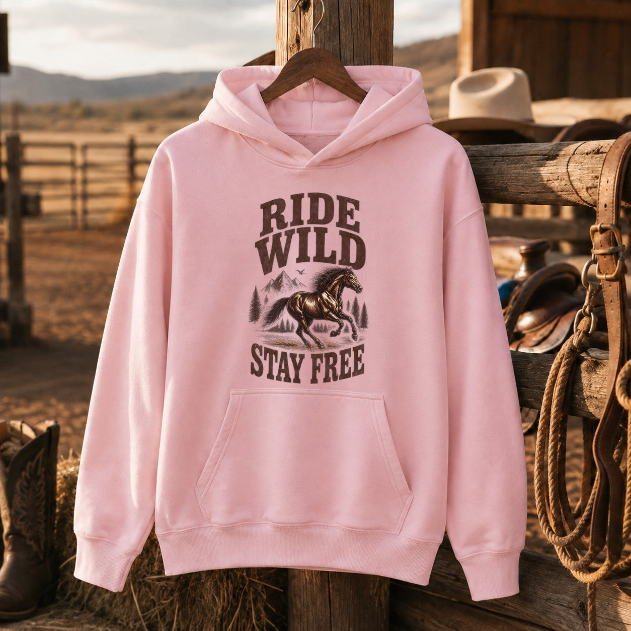Ride Wild Stay Free Horse Shirt, Western Cowgirl Riding – Unisex Tshirt/Hoodie/Sweatshirt