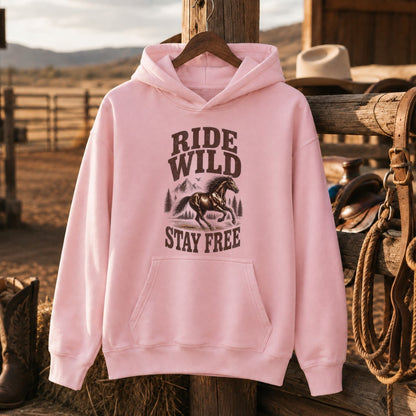 Ride Wild Stay Free Horse Shirt, Western Cowgirl Riding – Unisex Tshirt/Hoodie/Sweatshirt