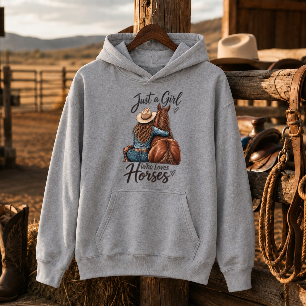 Just A Girl Who Loves Horses Hoodie, Horse Lover Sweatshirt, Cowgirl Gift-Unisex Tshirt /Hoodie/Sweatshirt