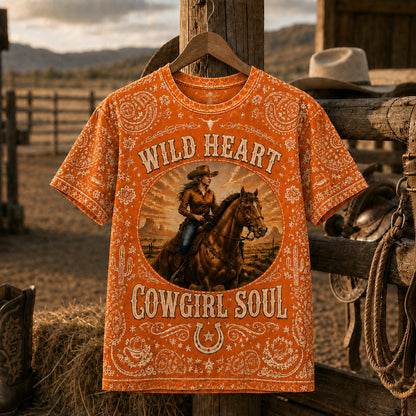 Country Cowgirl Horse Lover Western Design 3D T-Shirt