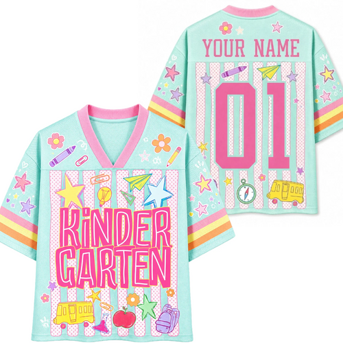Custom Teacher Mesh Football Jersey, Personalized Back-to-School Shirt