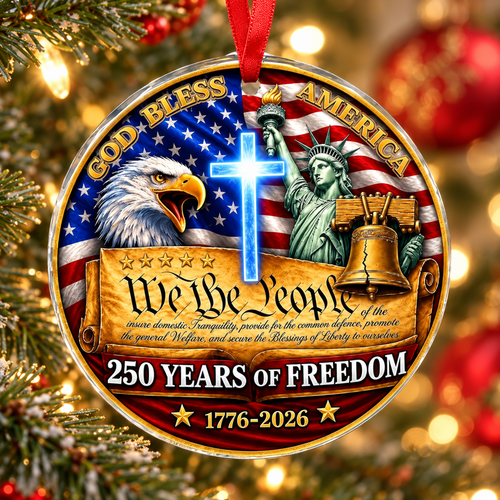 250 Years of Freedom 1776–2026 3-Inch Ornament – Liberty Bell & Eagle Holiday Keepsake