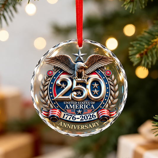 America 250th Anniversary 3-Inch Silver Eagle Patriotic Ornament