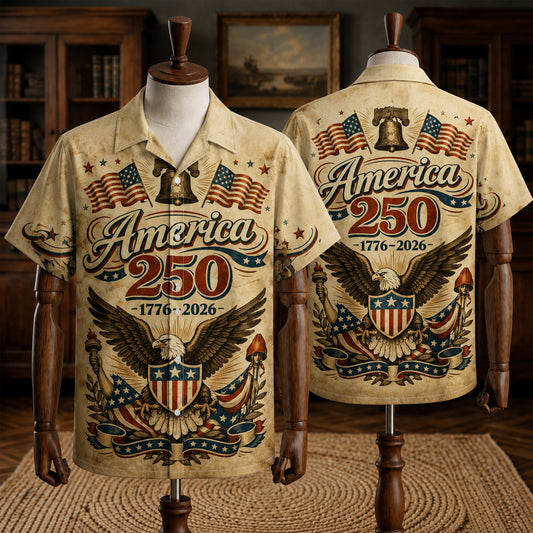 250th Anniversary Of The United States Independence Day Chest Pocket Holiday Hawaiian Shirt