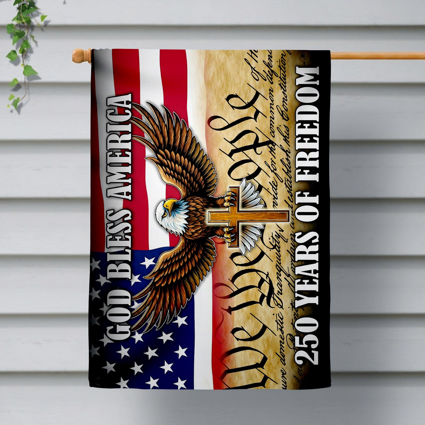 Patriotic 250th Anniversary 1776 2026 United States of America Semiquincentennial Grommet Flag