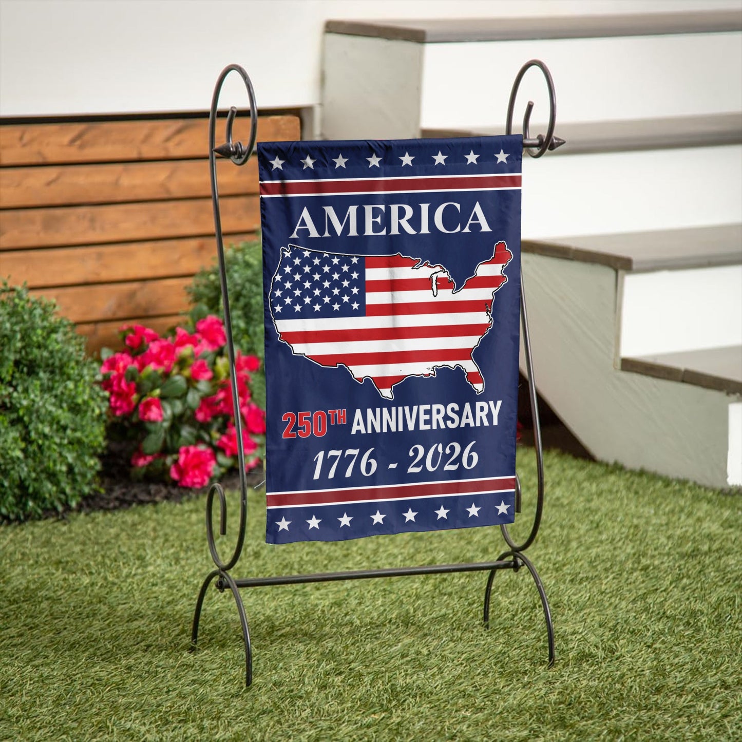 Eagle Design 250th American Flag 250th Anniversary Yard Flag – USA Map Design for 1776-2026
